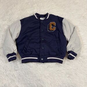 Tommy Bahama boys long sleeve Varsity bomber Jacket color block patch logo